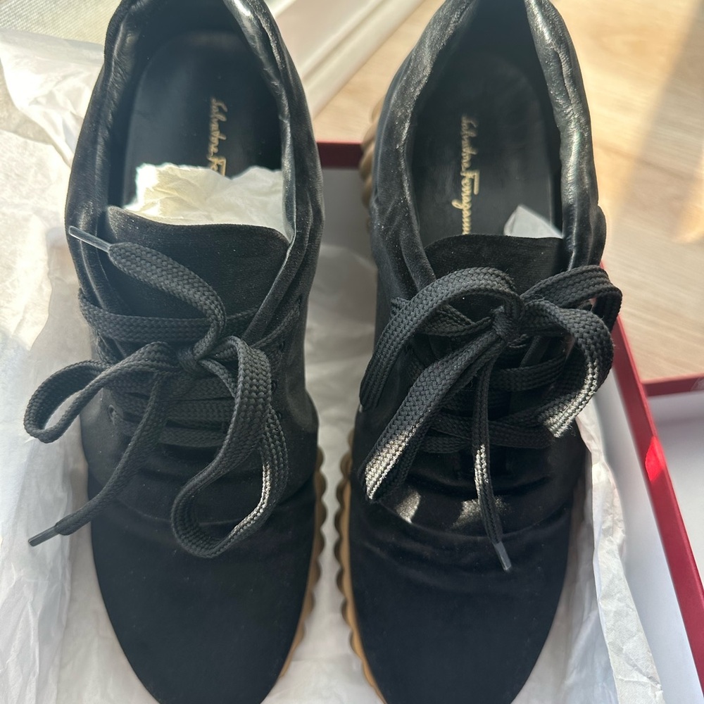 Salvatore Ferragamo Black Lace-Up Shoes
